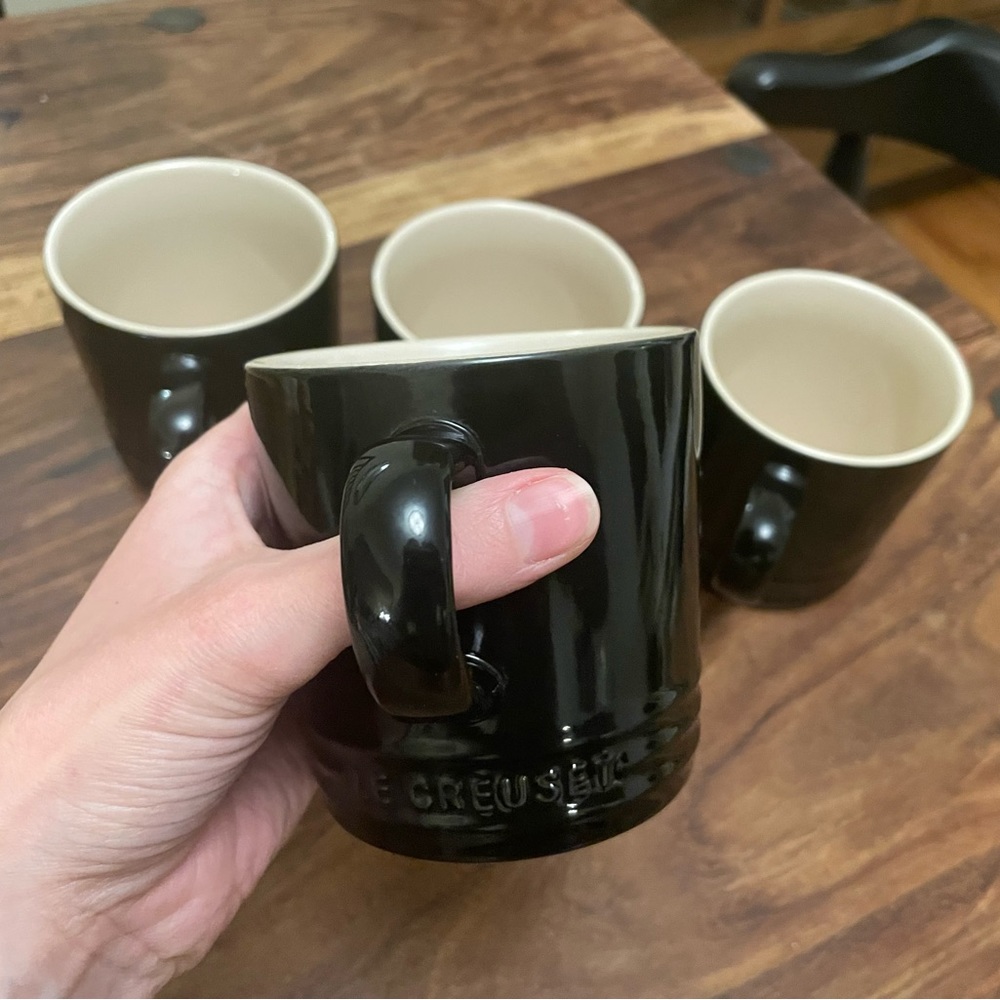 Le Creuset Set of 4 Black Onyx Mugs